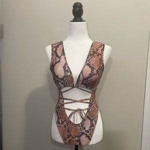 One piece animal print swimsuit